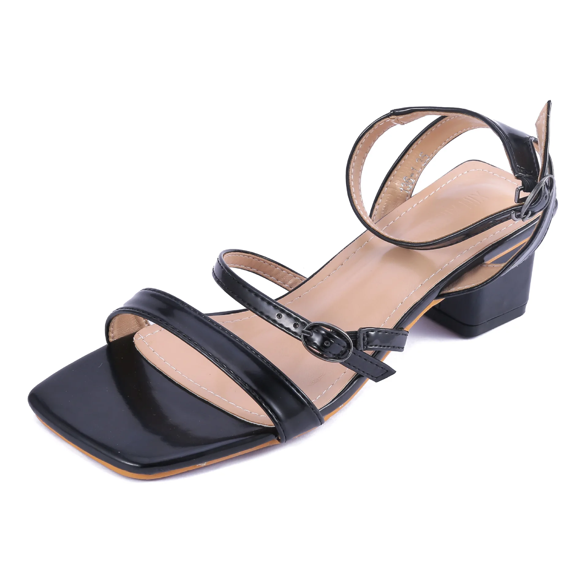 

Fashion Womens Shoes 2021 High Heel Sandals Med Buckle Strap All-Match Suit Female Beige Luxury Low Summer High-heeled Medium Cl