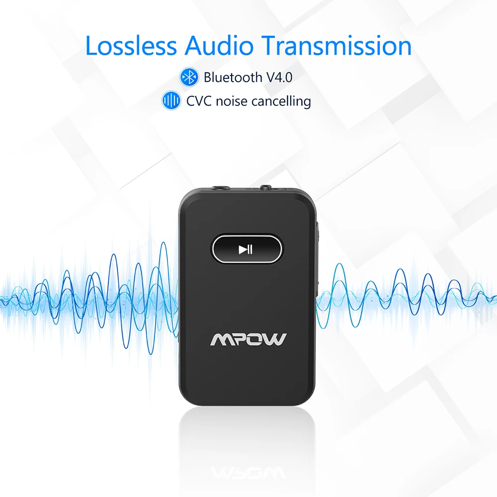 Mpow BH182 Bluetooth адаптер Bluetooth 4,0 приемник Поддержка TF карты с 8H воспроизведения шумоподавления микрофон громкой связи для автомобильного аудио