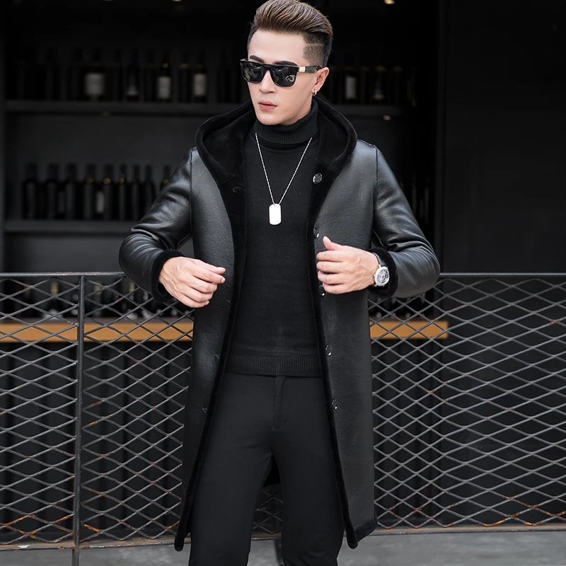 

Coat Royal Winter 2020 leather men, wool jacket 100%, sheepskin coat,