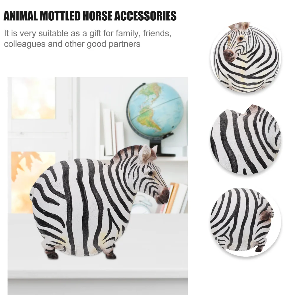 

1pc Desktop Ornament Resin Animal Zebra Desktop Decoration Ornaments(Left)