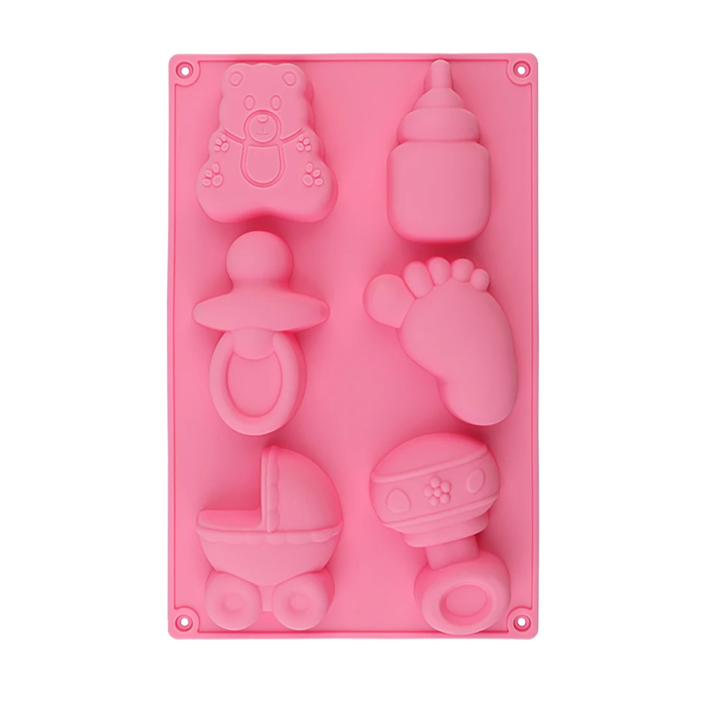 

Лидер продаж, 6 ячеек, Детские ступни и игрушки, силиконовые формы, 3D формы для шоколада, сахара, конфет, желе, форма для кексов, вечевечерние, ...