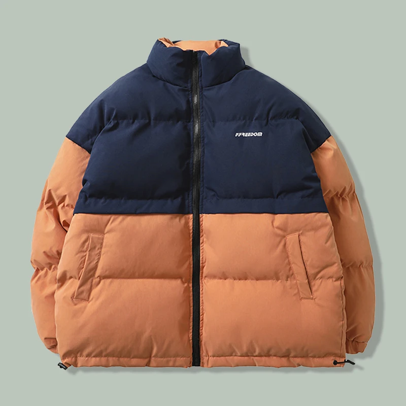 

Оранжевая парка в стиле Харадзюку, контрастная уличная одежда в стиле хип-хоп, новая зимняя утепленная куртка унисекс