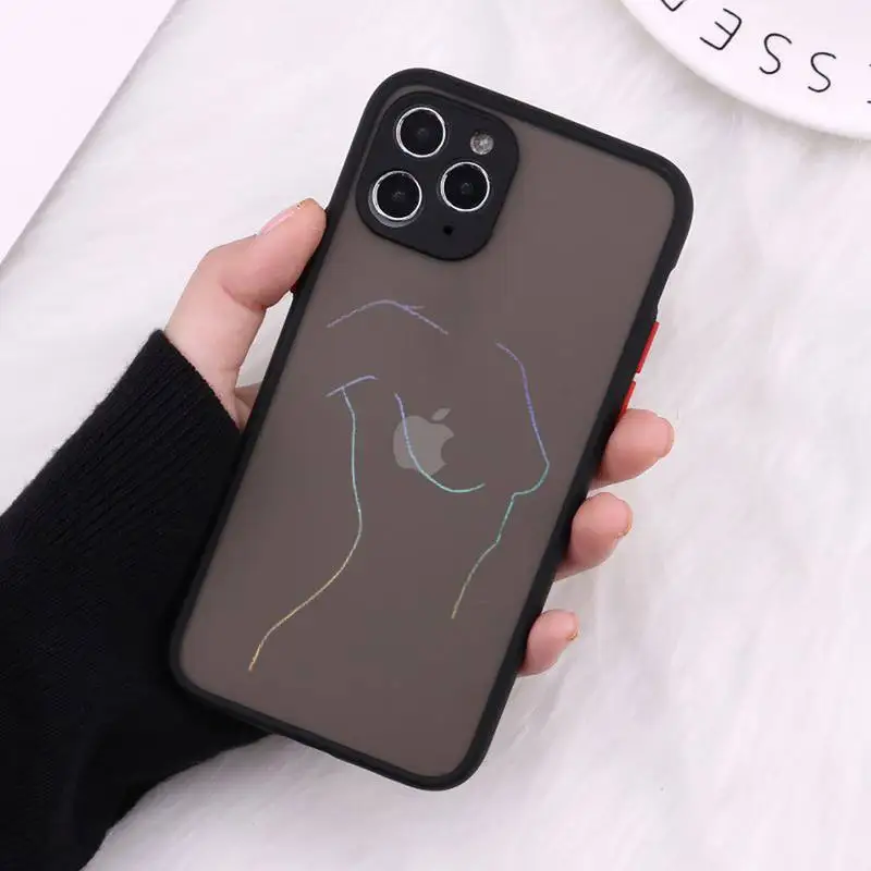 

Cartoon fruit aesthetics Phone Case matte transparent soft TPU For iphone 7 8 11 12 plus mini x xs xr pro max Candy Color cover