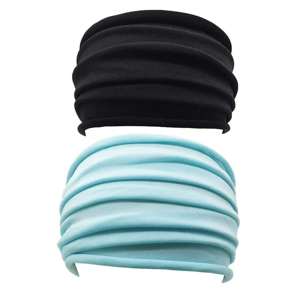 

Running Accessories Nonslip Elastic Fold Yoga Hairband Stretch Hair Band Wide Sports Headband Turban Running Headwrap