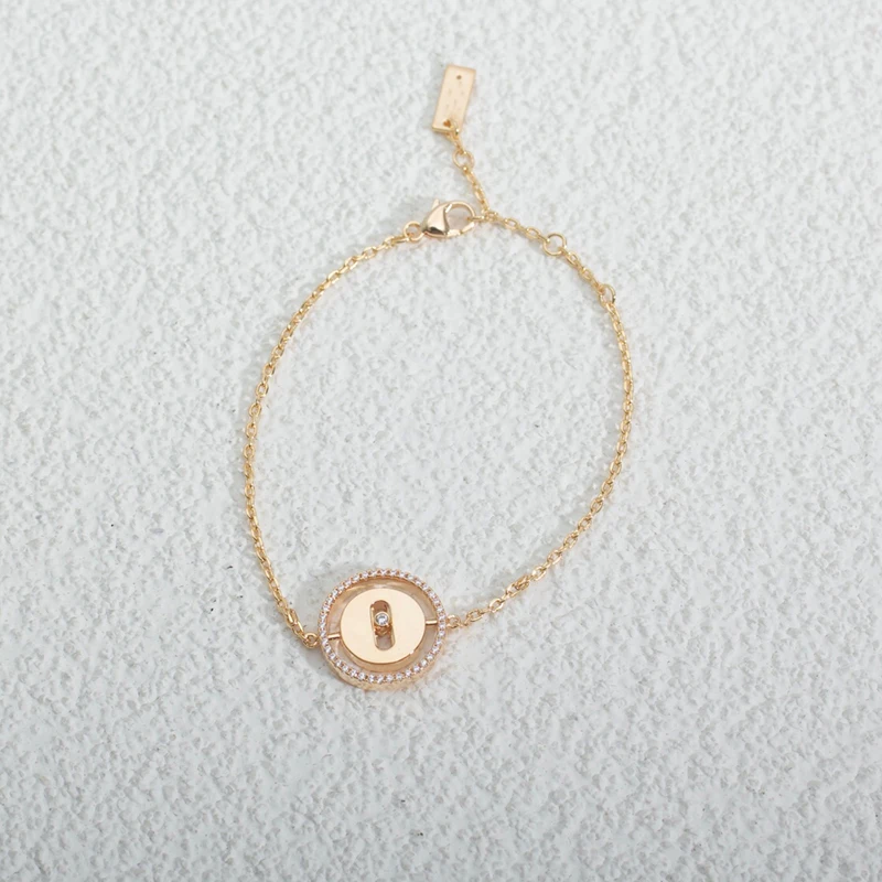 

Simple fashion mobile zircon bracelet original brand high quality jewelry logo exquisite female gift