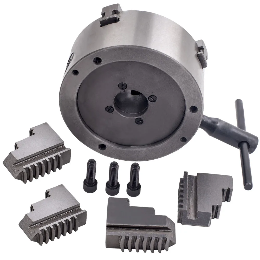 

125 мм Φ 5-дюймовый токарный патрон с 4 челюстями, металлический патрон, Самоцентрирующиеся крепежные болты из закаленной стали