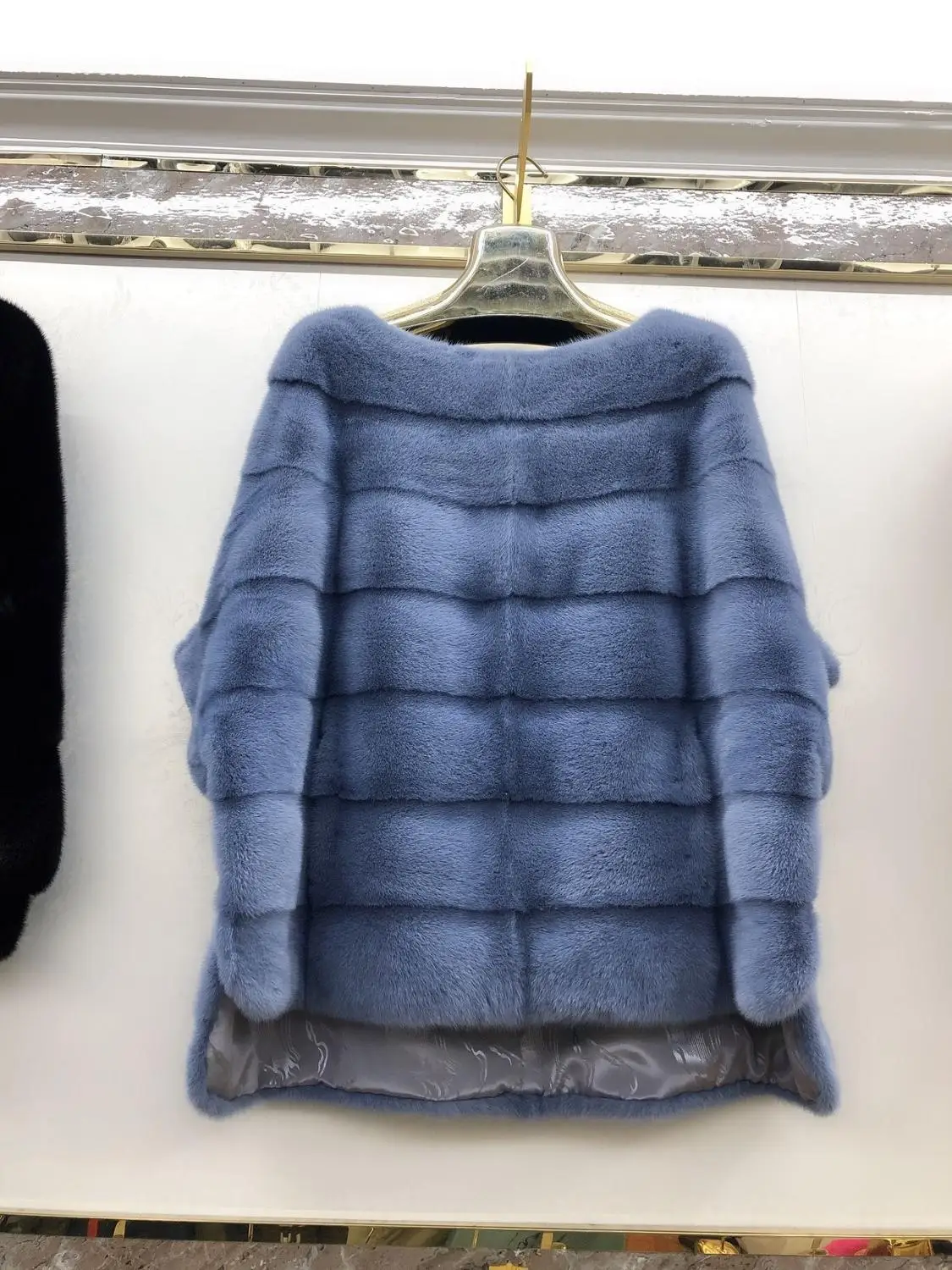 blue 1 Новинка, настоящая норковая шуба, женская зимняя Толстая теплая верхняя одежда из натурального меха, натуральная кожа, натуральный мех, куртка, Женский пуловер - Цвет: blue 1