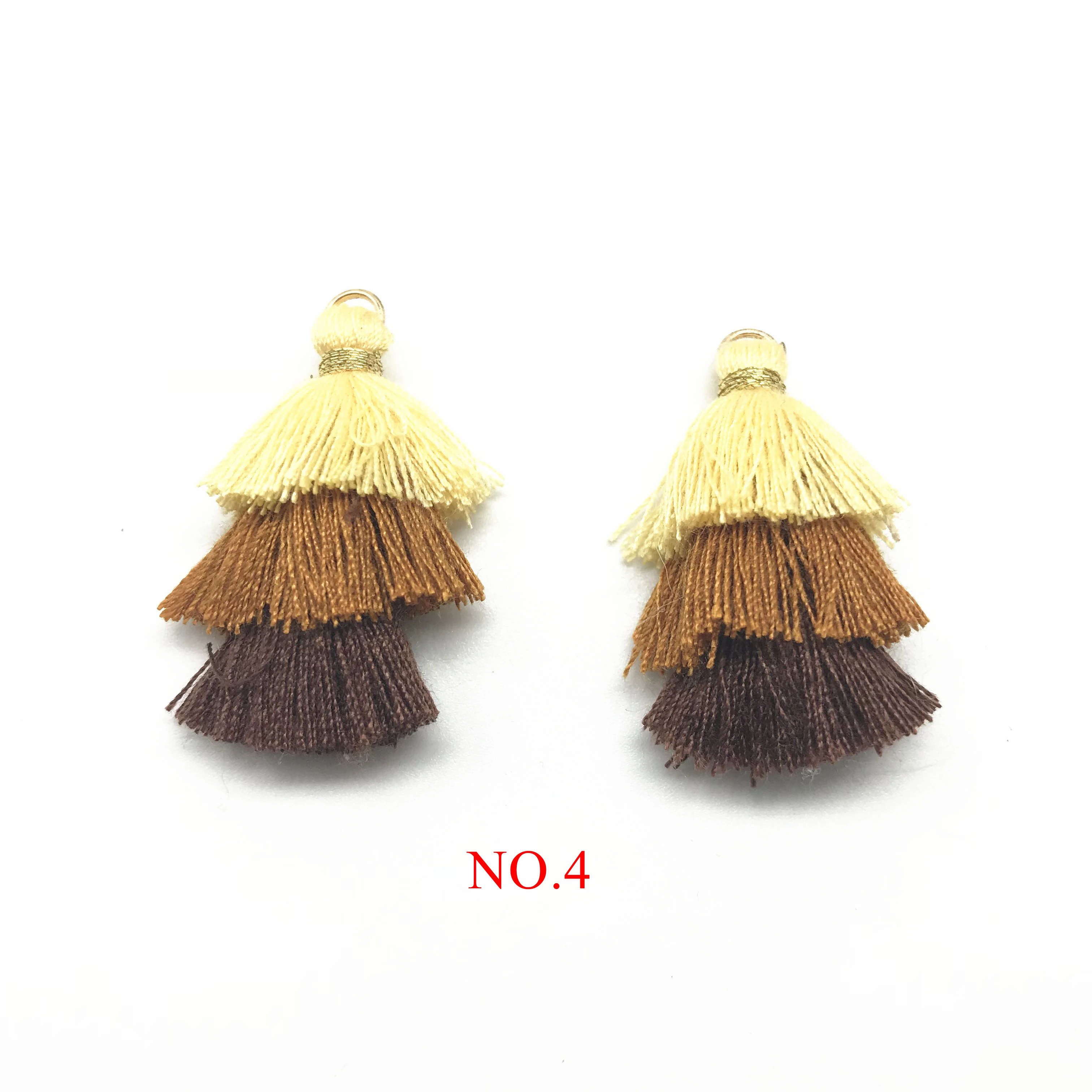 2 шт Bohochic Boho 3 слоя хлопок Красочные кисточки для изготовления ювелирных изделий Diy ювелирных изделий Аксессуары - Цвет: No.4