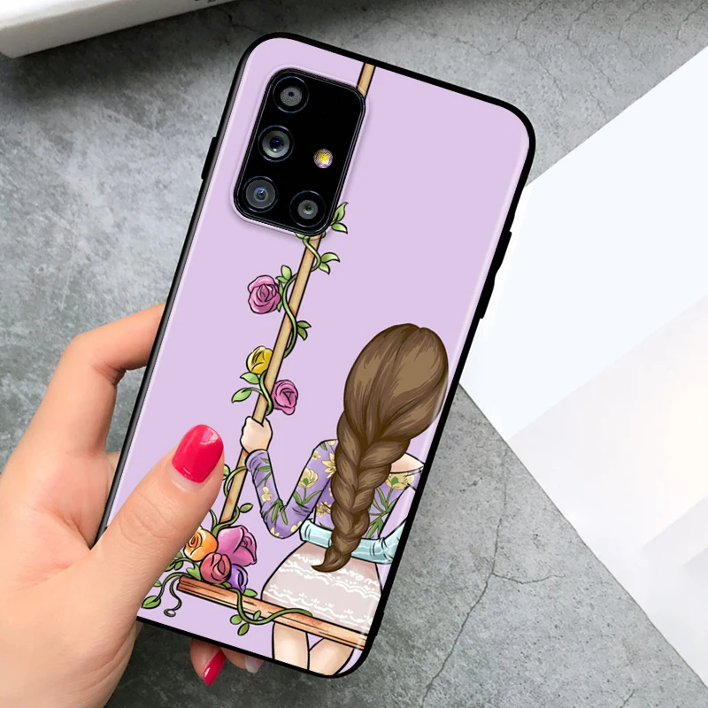 

Beautiful Princess Girl for Samsung A9 A8 A8S A7 A6 A6S A5 A3 A750 Plus Star 2018 2017 2016 Black Phone Case