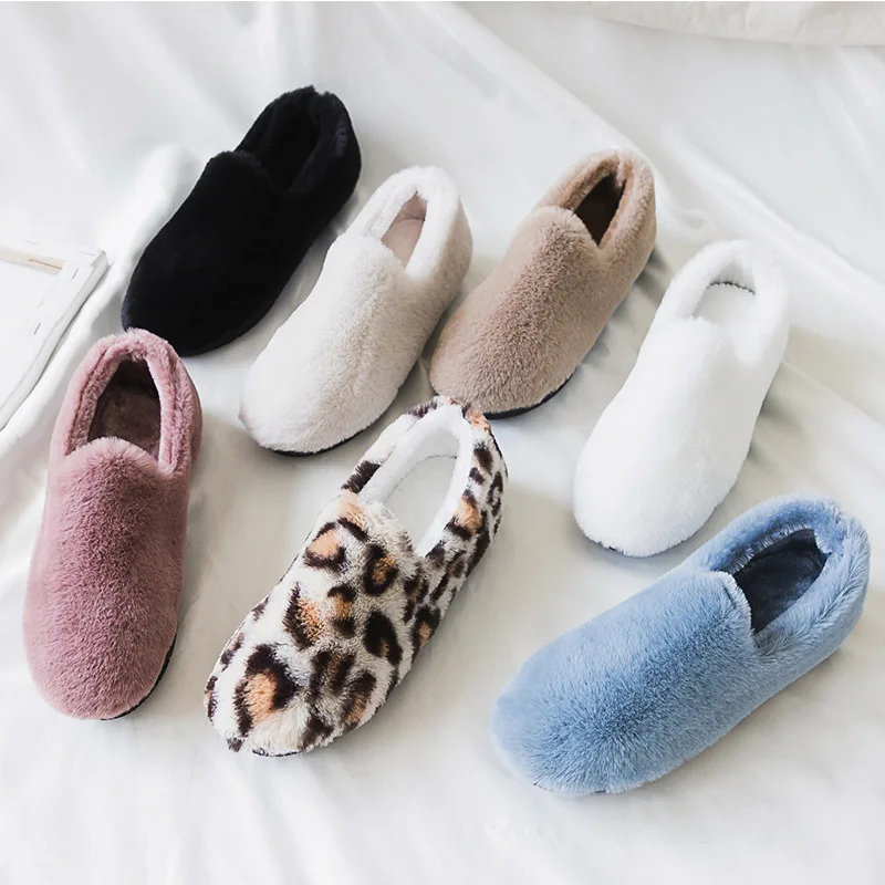 Женская обувь с мехом Новинка зимы 2019 Обувь в горошек бархатом для учащихся из