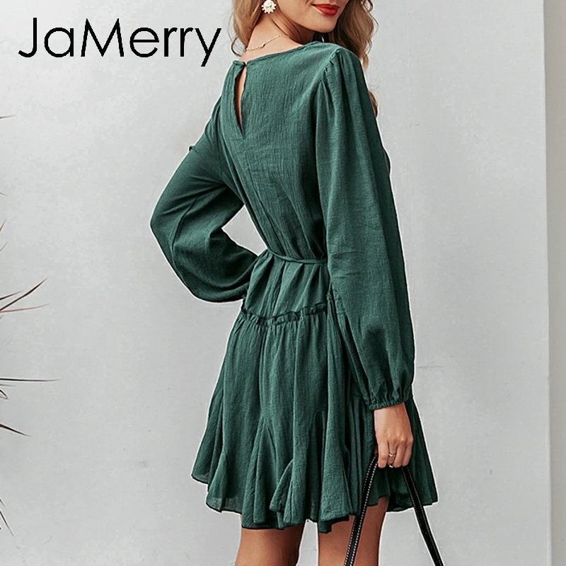 JaMerry винтажное элегантное свободное короткое вечернее платье уличная одежда с