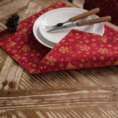 Рождественские красные колокольчики ветра длинная скатерть для вечерние