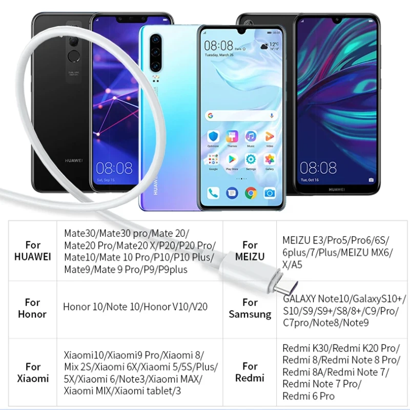 Кабель зарядный RUZOFO USB Type-C для Hua wei P30 P20 Pro lite Mate20 10 P10 Plus | Мобильные телефоны и