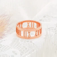 custom name rings stainless steel personalized fashion roman numerals rings for women girl with party gifts