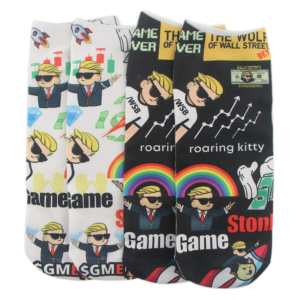 

SP1214 New Fashion Game Socks Men Casual Sock Skateboard Crew Socks Cartoon Pattern Funny Happy Socks