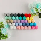 Многоугольные силиконовые бусины Kovict 14 мм, 50100200 шт., детский Прорезыватель для зубов, экологически чистый, не содержит Бисфенол А, детская цепочка для прорезывания зубов, Детские молярные игрушки