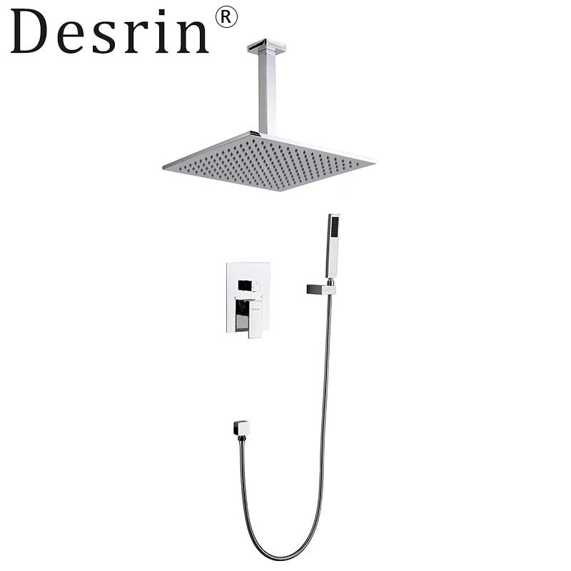 Настенное крепление для ванной комнаты квадратный смеситель душа скрытый хром