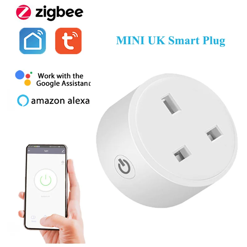 

Умная Мини-розетка Tuya Smart Life, Домашняя безопасность, 15 А, поддержка ZigBee 3,0 Hub, дистанционное управление через Alexa Google Home