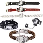 Браслет женский, кожаный, с изображением крыльев свободы, из аниме атака на титановый браслет