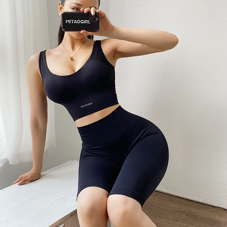 Комплект спортивной одежды для йоги 2 шт. женская одежда спортзала фитнеса