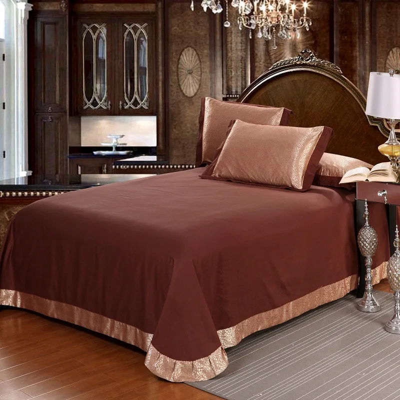 Сатиновый жаккардовый Комплект постельного белья из 4 предметов хлопковый