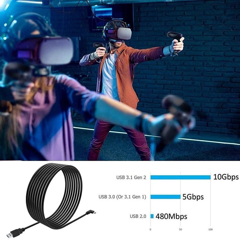 10 футов USB C кабель Quest Link Кабель высокая скорость передачи данных и Быстрая