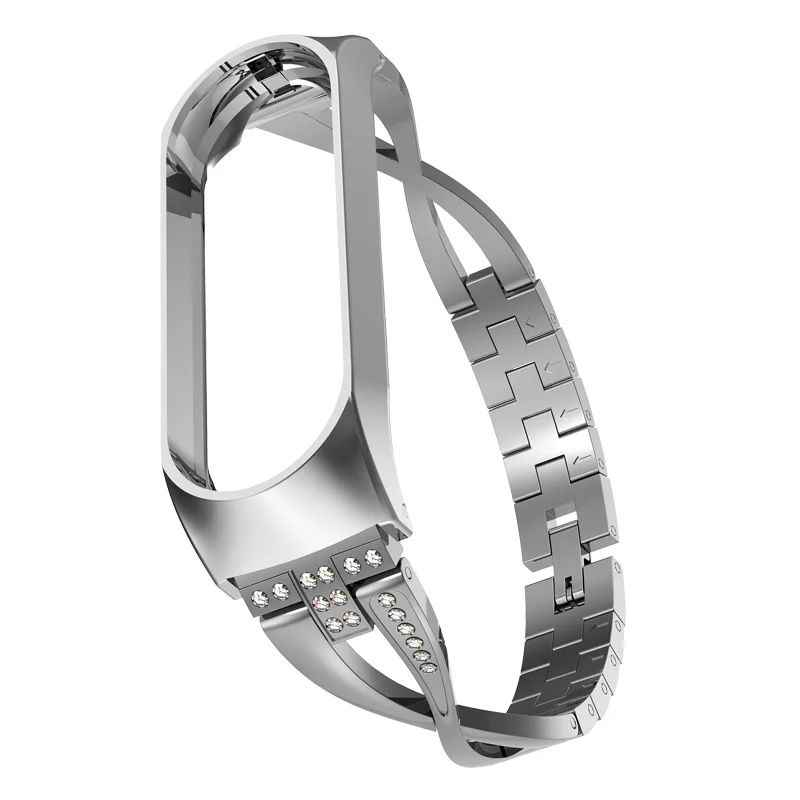 Стразы, женский браслет для Xiaomi mi, ремешок для часов 3, 4, металлический ремешок для часов, сменный роскошный ремешок для mi Band 3, 4, браслет