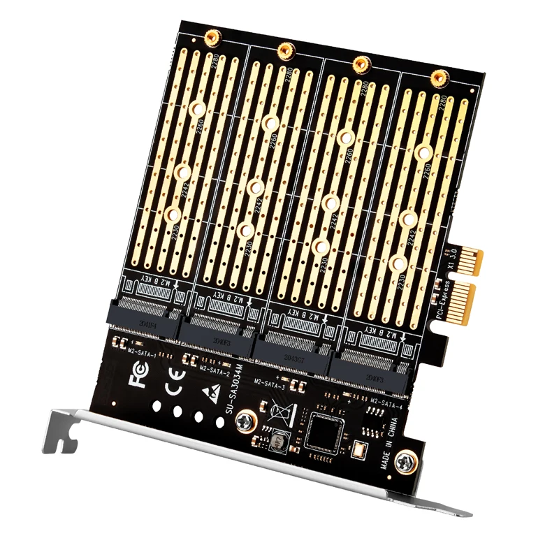 2022 Чиа Майнинг PCIE к M2 адаптер PCI Express X1 3 0 4 порта B Ключ M.2 NGFF SATA SSD PCI-E Расширительная