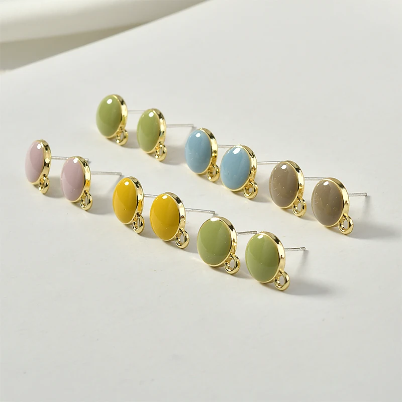 Весенние модели! 6 шт. круглые серебряные серьги гвоздики|Ювелирная фурнитура и