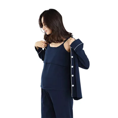 

New version of maternity clothing spring and summer month clothes cotton nursing clothes pregnant suit home service pajamas suit