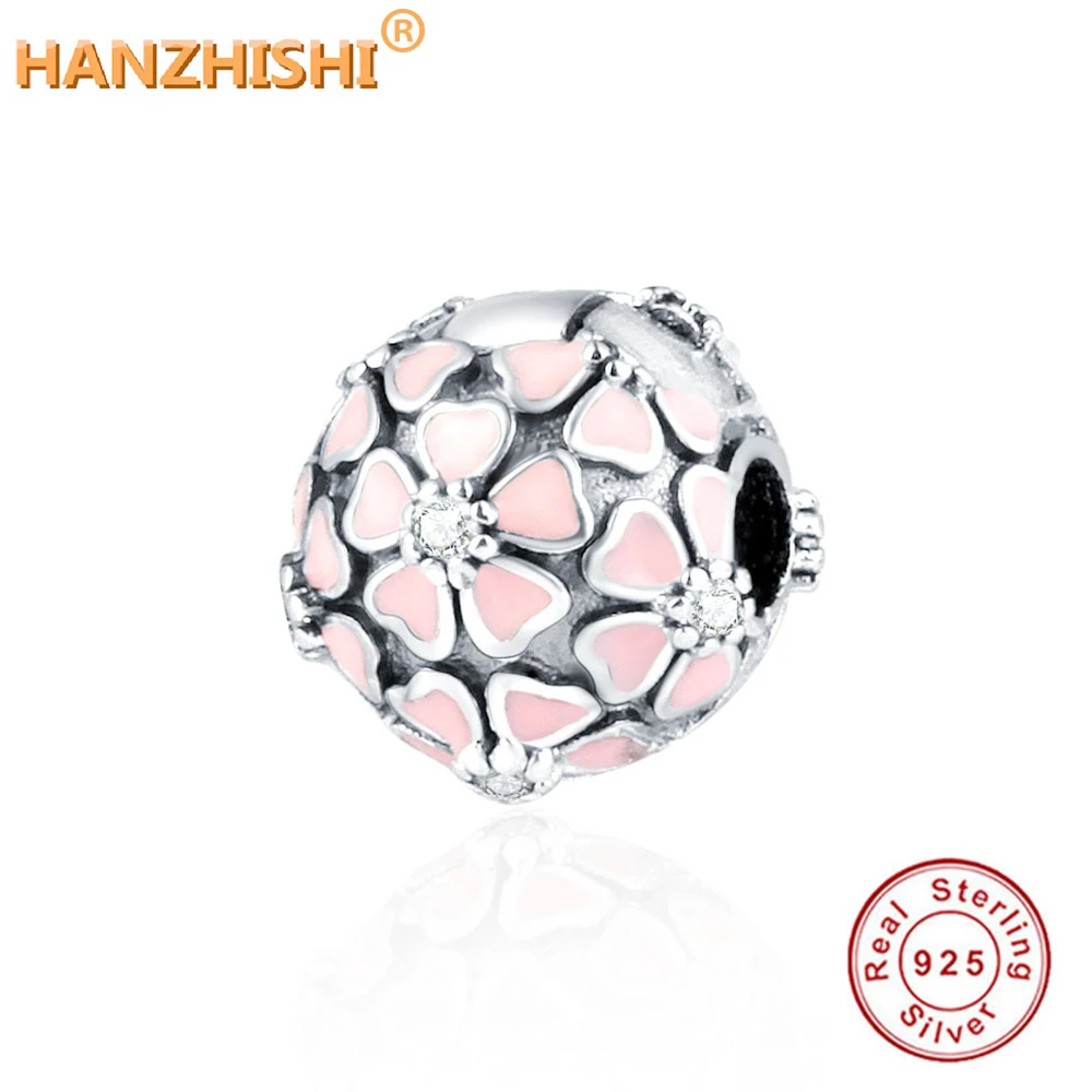 Осень 2020 100% искусственная белая/Розовая эмаль клипса с цветком вишни подвеска