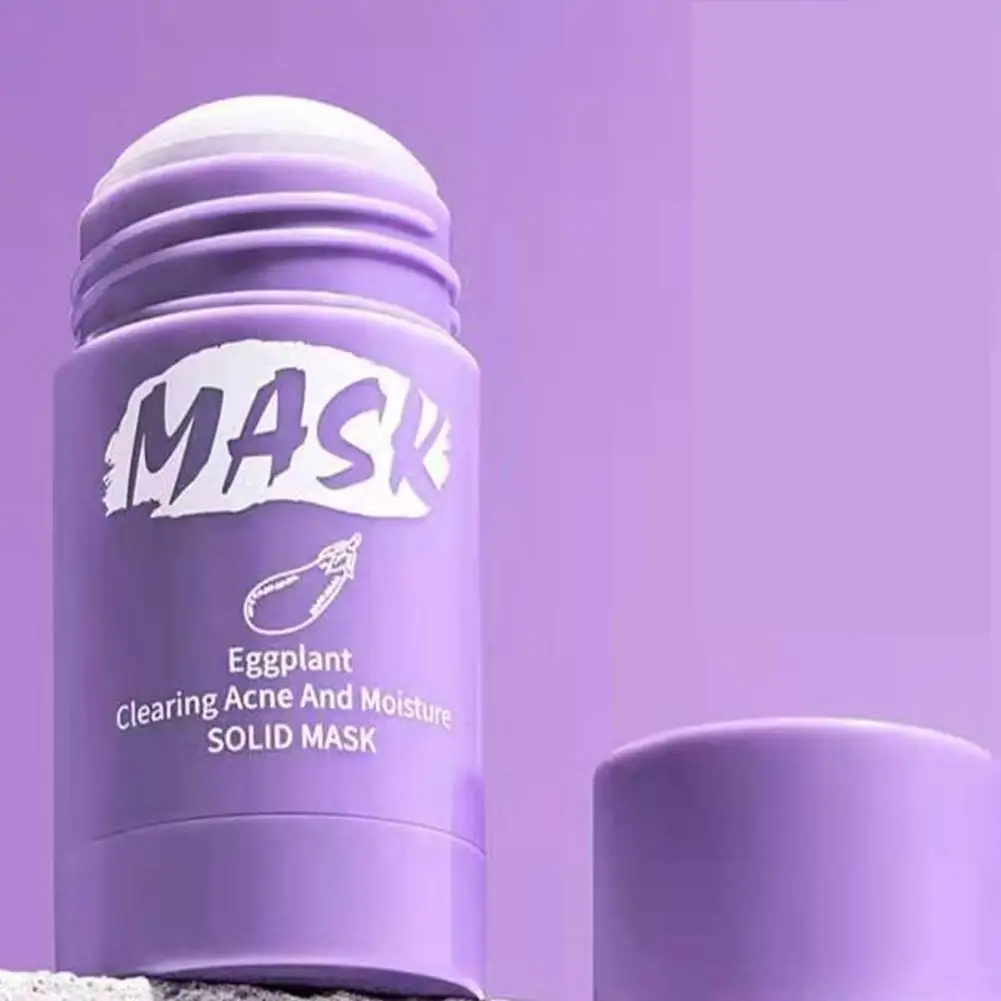 

40g Green Purple Mask Stick Plant Extract Eggplant Care MUD Cleansing Moisturizing Oil Face Blackhead Control Mask Remove C A1B3
