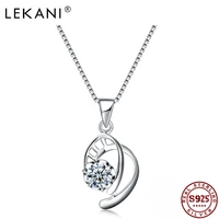 lekani 925 sterling silver pendant necklaces for women geometric cubic zirconia necklace anniversary fine jewelry new arrival