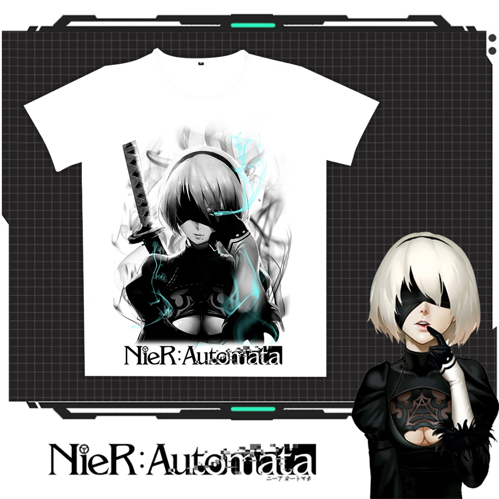 COYOUNG Бренд Новое поступление игры NieR: автоматические футболки с принтом молочный