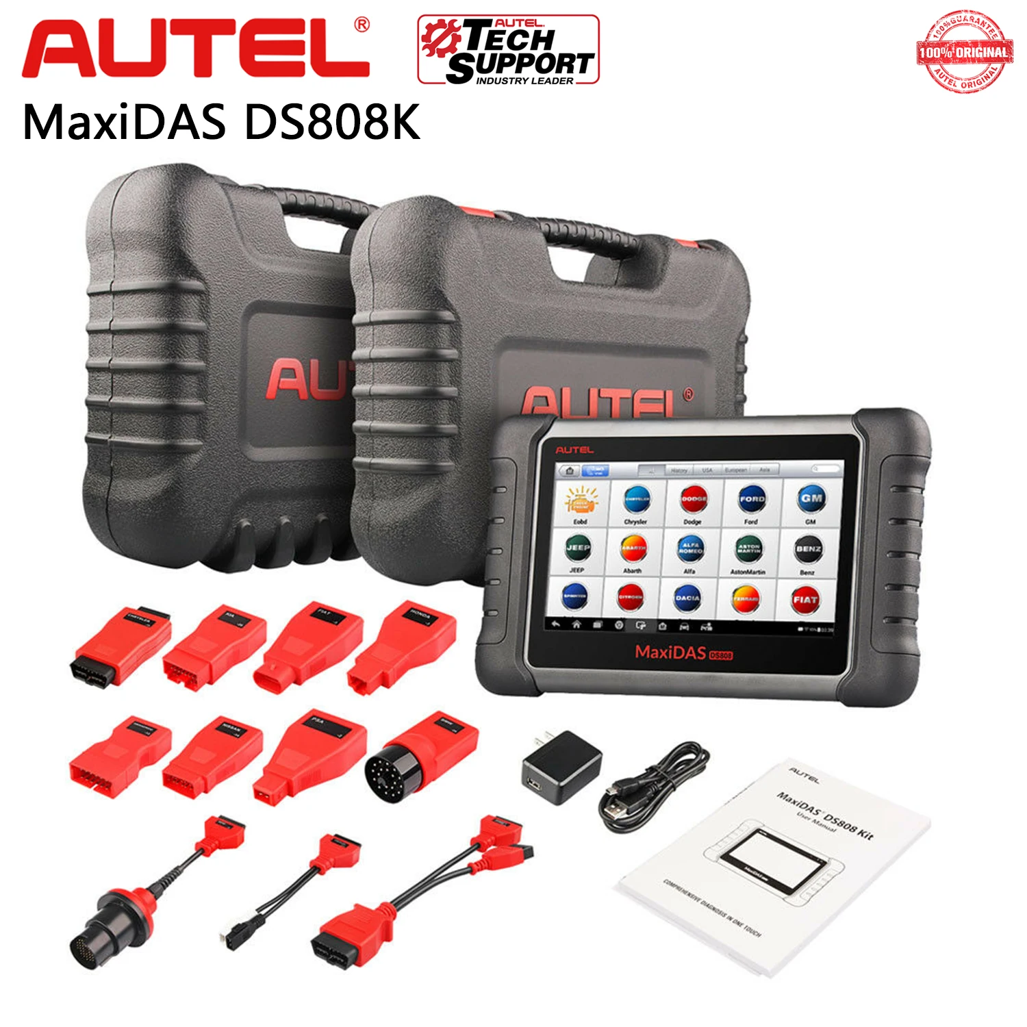 

Autel MaxiDAS DS808K Kit OBD2 Scanner Diagnostic Scan Tool OE-Level All Systems Diagnosis 22+ Services Upgraded Of MP808/DS808