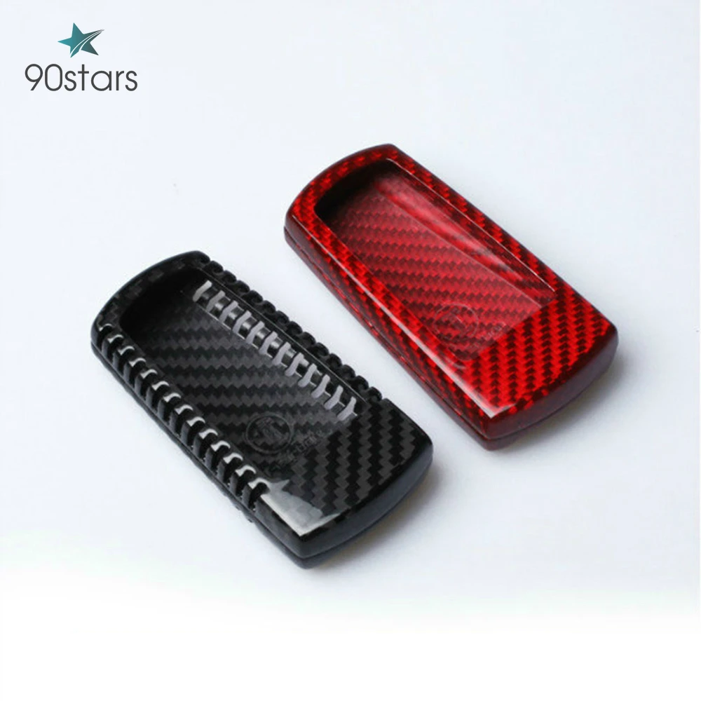Красный и черный защитный чехол из углеродного волокна для дистанционного ключа