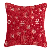 snowflake velvet pillowcase 45x45 pillow cover fur throw pillow cases cover plush fluffy pillowcase decorative for christmas d30