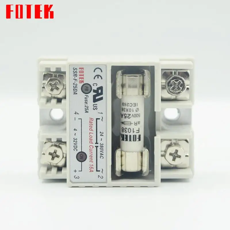 

new Original FOTEK control solid state relay with fuse AC SSR-F-25DA DC