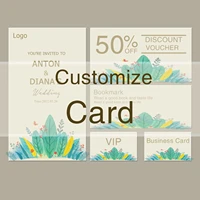 100pcs kraft customized business wedding invitation stationery coupon bookmark white card greeting card business card