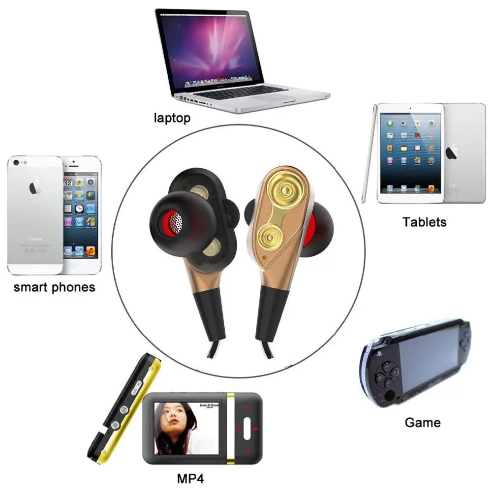 Проводные наушники Onvian Hi-Fi с двойным приводом стерео наушники-вкладыши