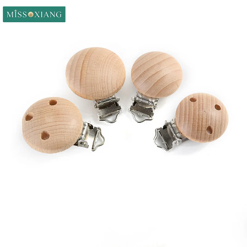 Новый 2 шт. DIY держатель для соски детские деревянные бусины милый круглый