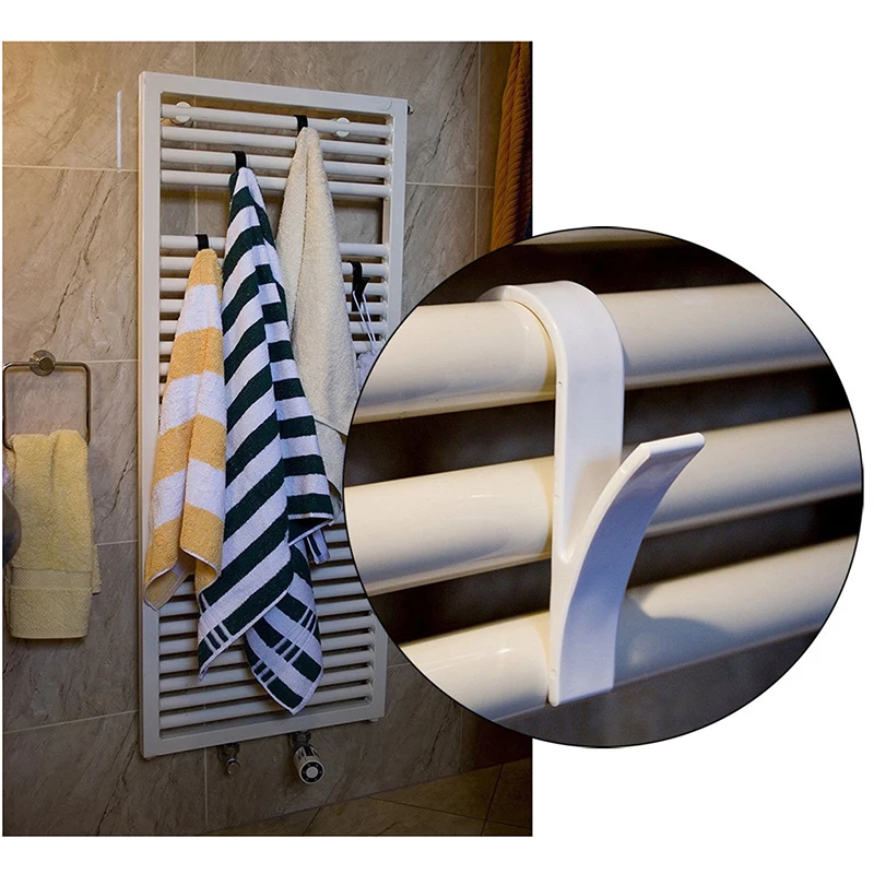 

Plegable Hanger For Heated Towel Rail Radiator Tubular Bath Hook Holders High Quality Plastic Radiator Coat Hook Bathroom Tools