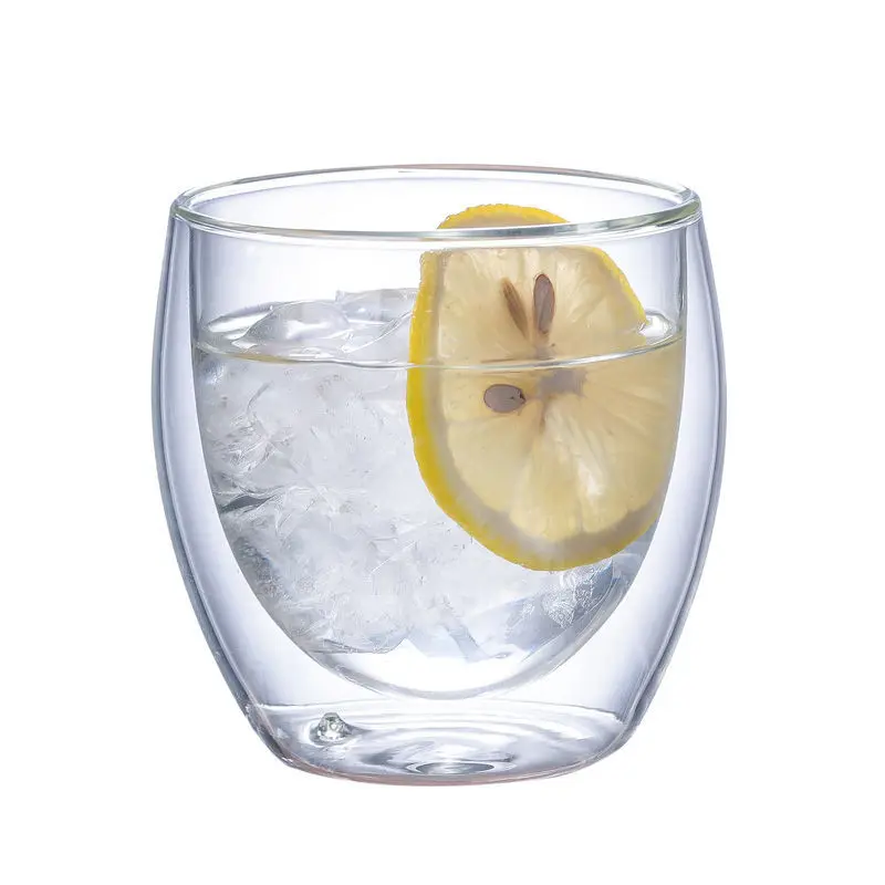 

250ml/350ml/450ml Double-layer Glass Home Milk Juice Coffee Cup Heat Insulation Anti-scalding Transparent Water Cup