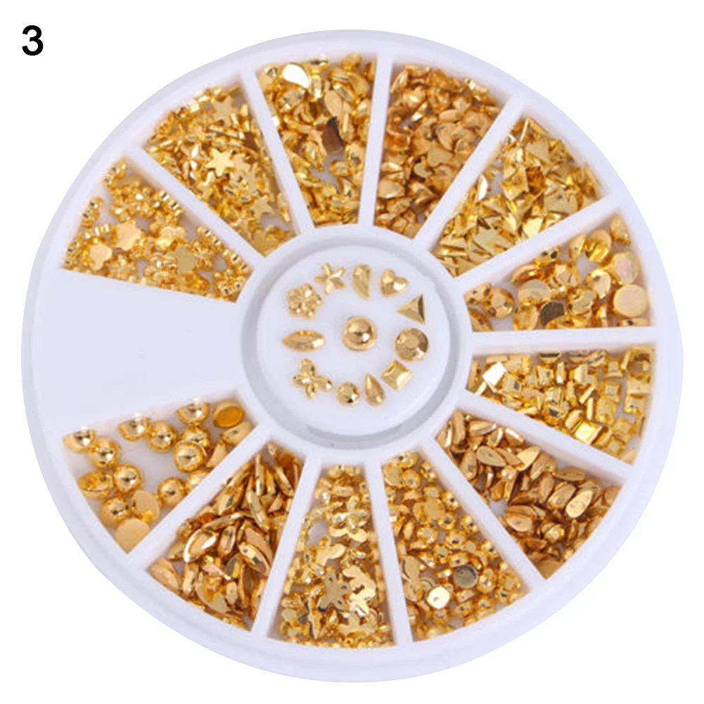 

1Wheel Mixed Color Nail Rhinestone 12 Shapes 3D Nail Studs Art Decors DIY Decoration Manicure Tools Nail Art & Tools Accessories