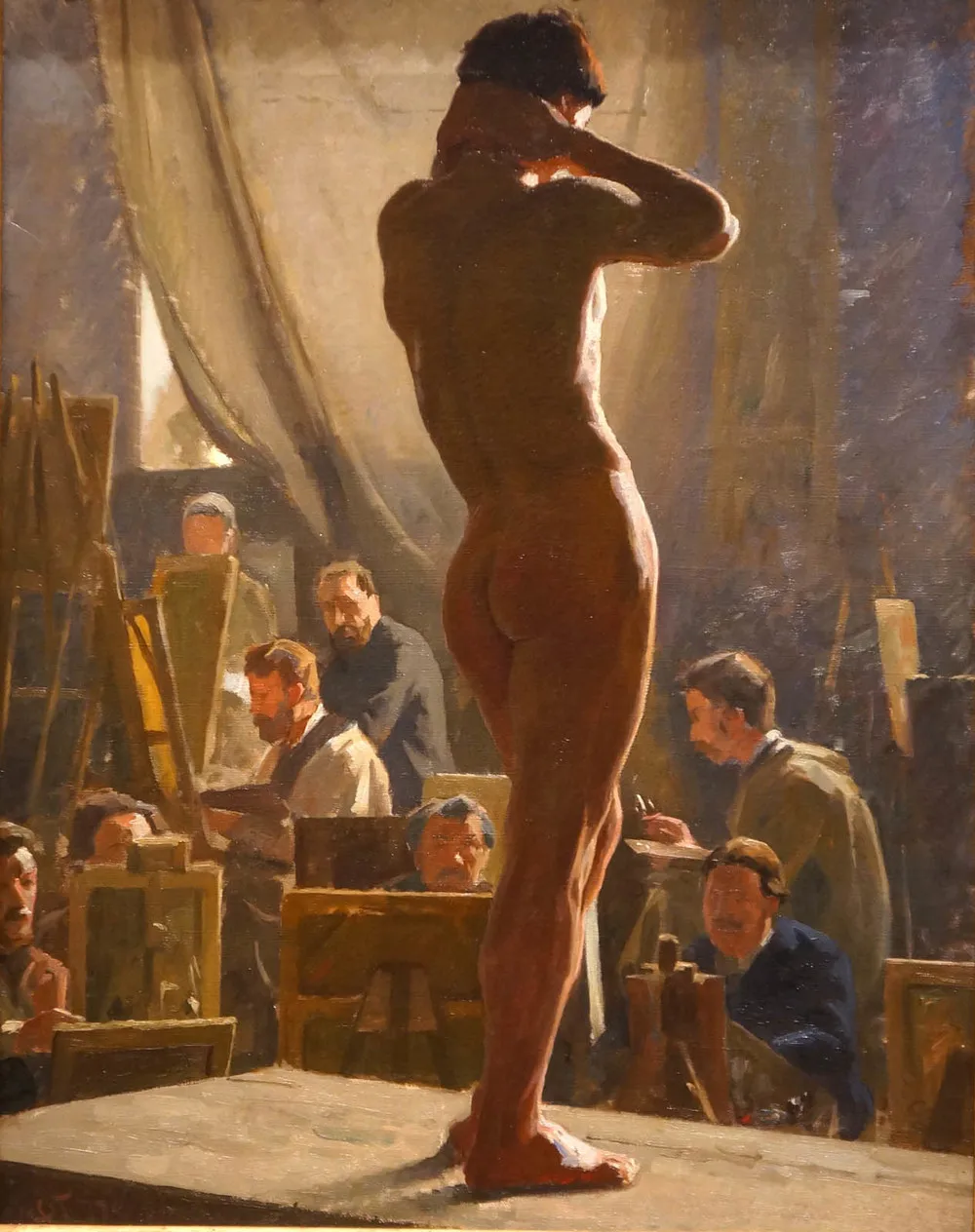 

GOOD DECORATIVE ART--TOP MALE MEN PAINTER MODEL PRINT ART PAINTING BODY ART GAY WITHERED PAINTING ON CANVAS