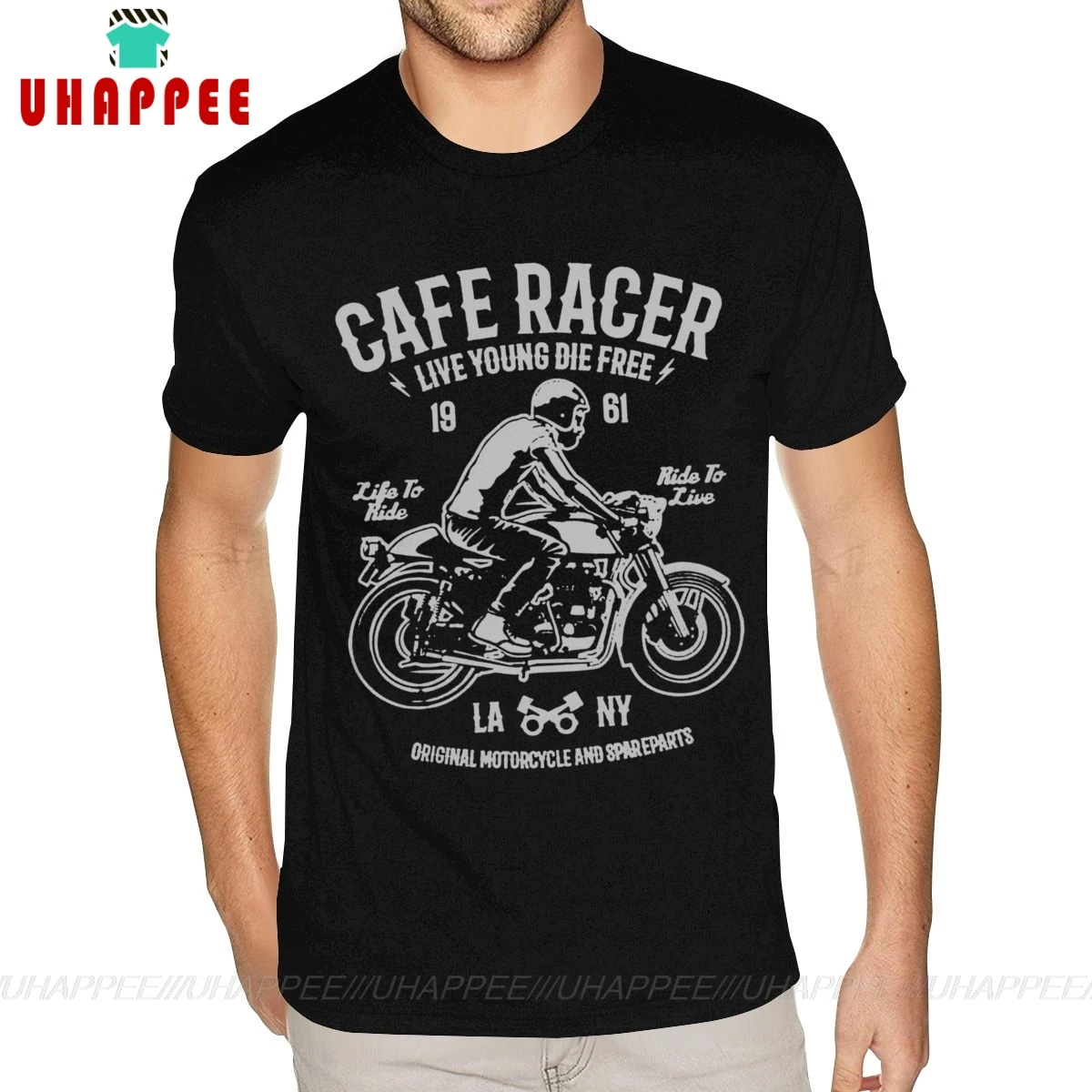 Хлопковая футболка с коротким рукавом и круглым вырезом для Кафе Racer-комикс