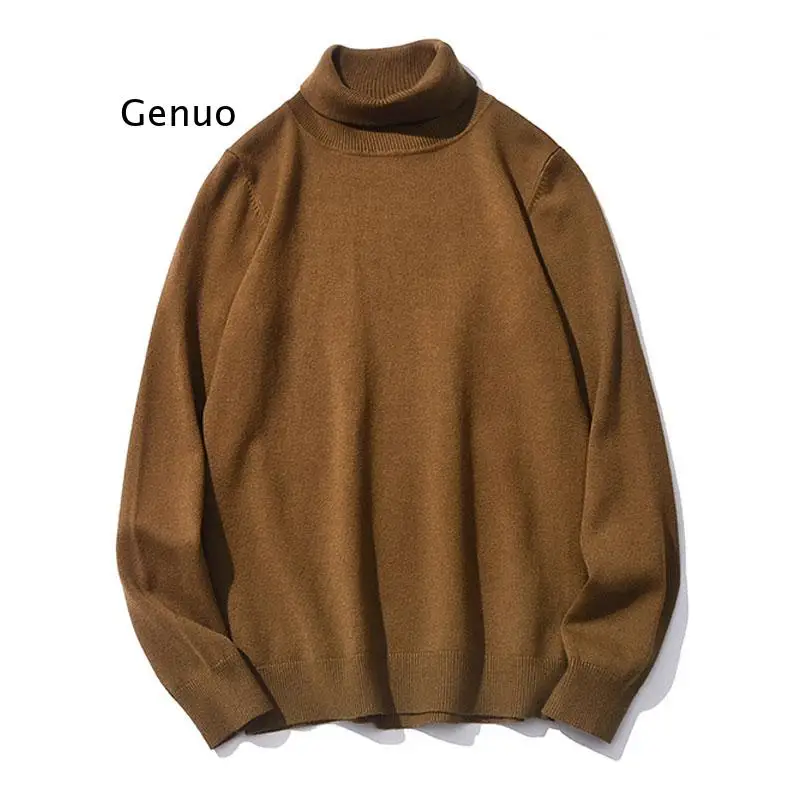 Мужская теплая водолазка повседневный удобный пуловер плотный свитер для осени