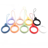 cute phone strap silicone pendant mobile phone straps anti lost ring lanyard strap holder for huawei phone usb disk keys