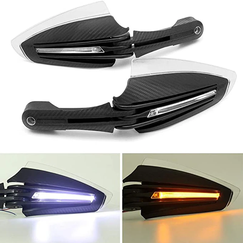 

1Pair Universal Motorcycle Hand Guards 22mm 7/8 Inch Handlebar Handguard Handle Protector No Discoloration Yellow Signal Light