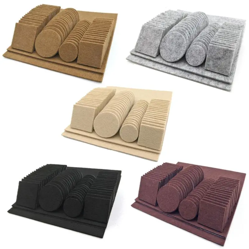 

80/130pcs Furniture Chair Table Leg Self Adhesive Felt Wood Floor Protectors Anti Scratch Protect Pads